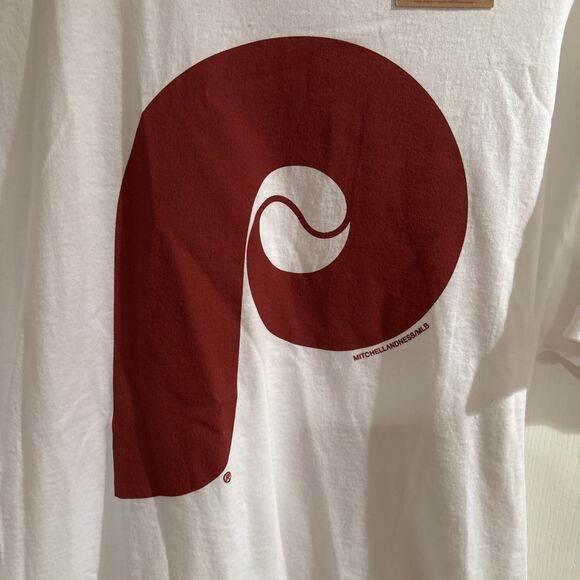 Philadelphia Phillies Retro Logo Mitchell & Ness Men’s Medium Tshirt NWT White - Picture 3 of 6